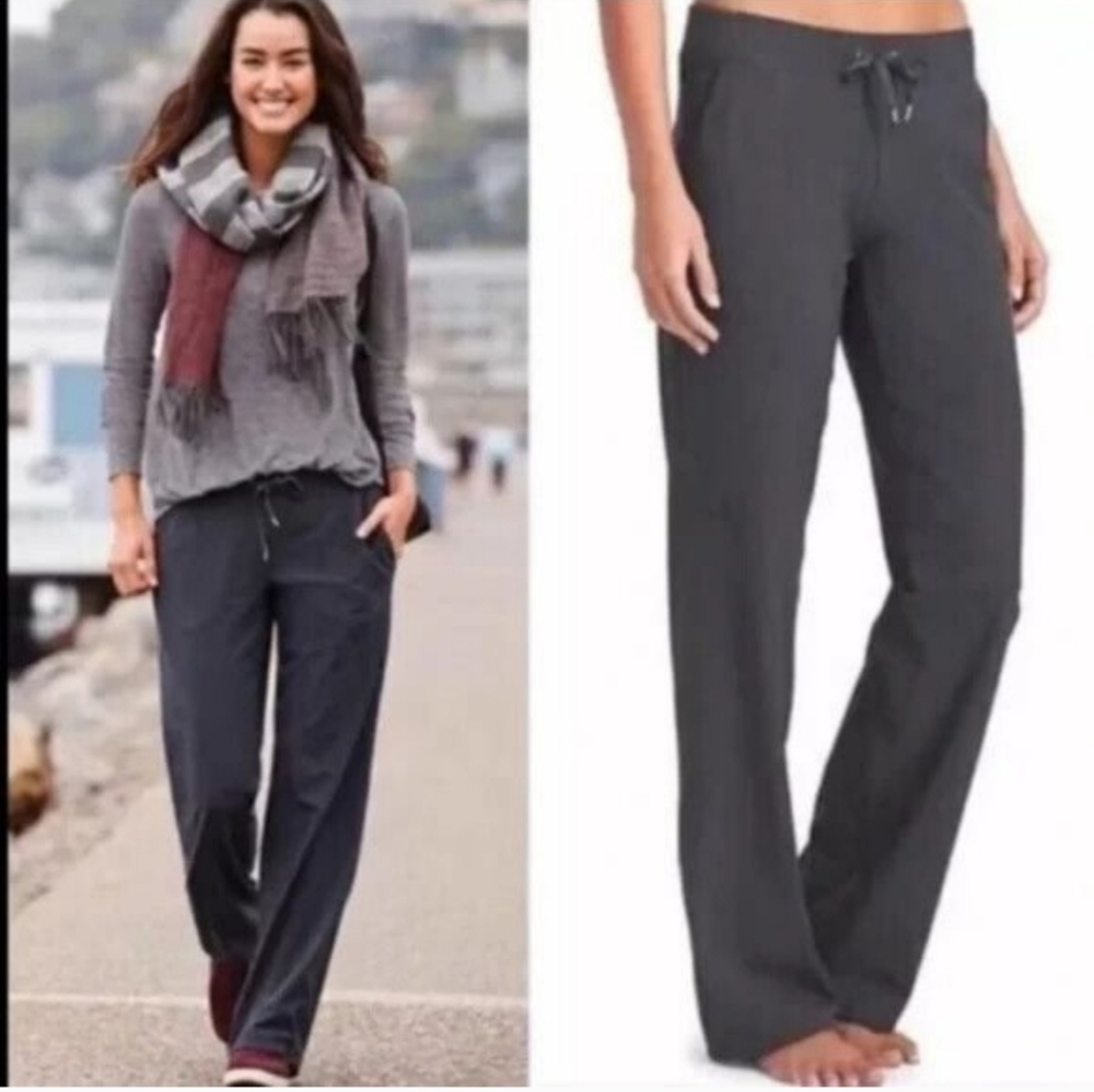 Athleta 8T TALL 32" inseam Midtown Trouser Pant flint Gray Stripe